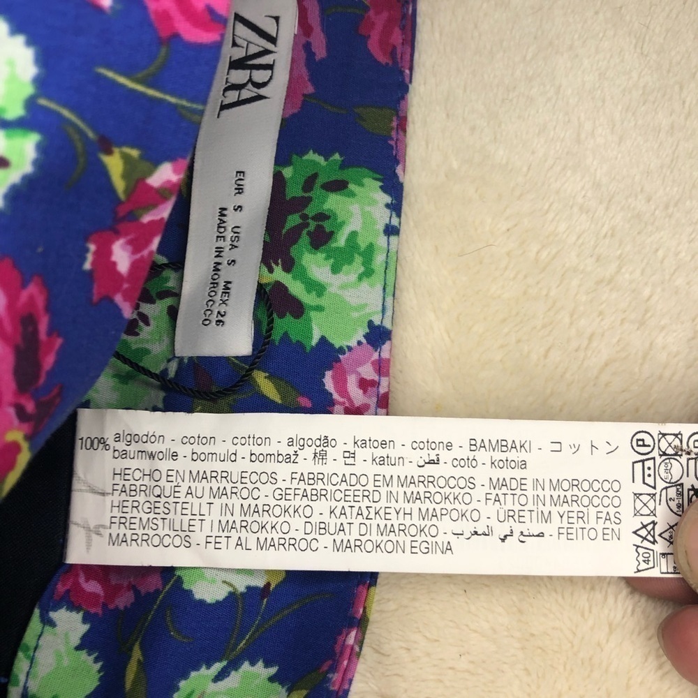 Zara Large Bow Floral Mini Skirt Sz Sm - Picture 5 of 6
